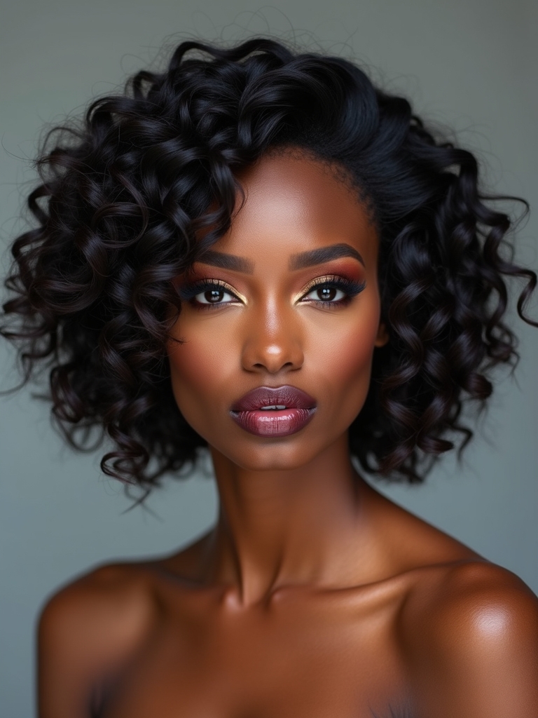 curly bob enhances natural volume