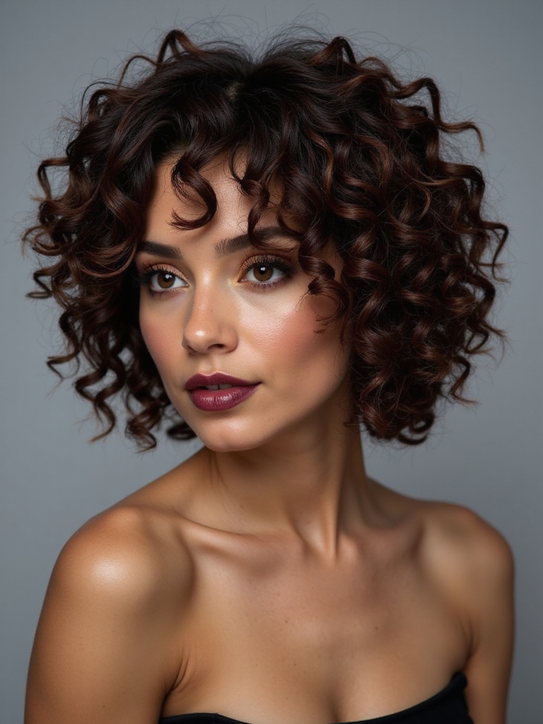 curly inverted bob volume