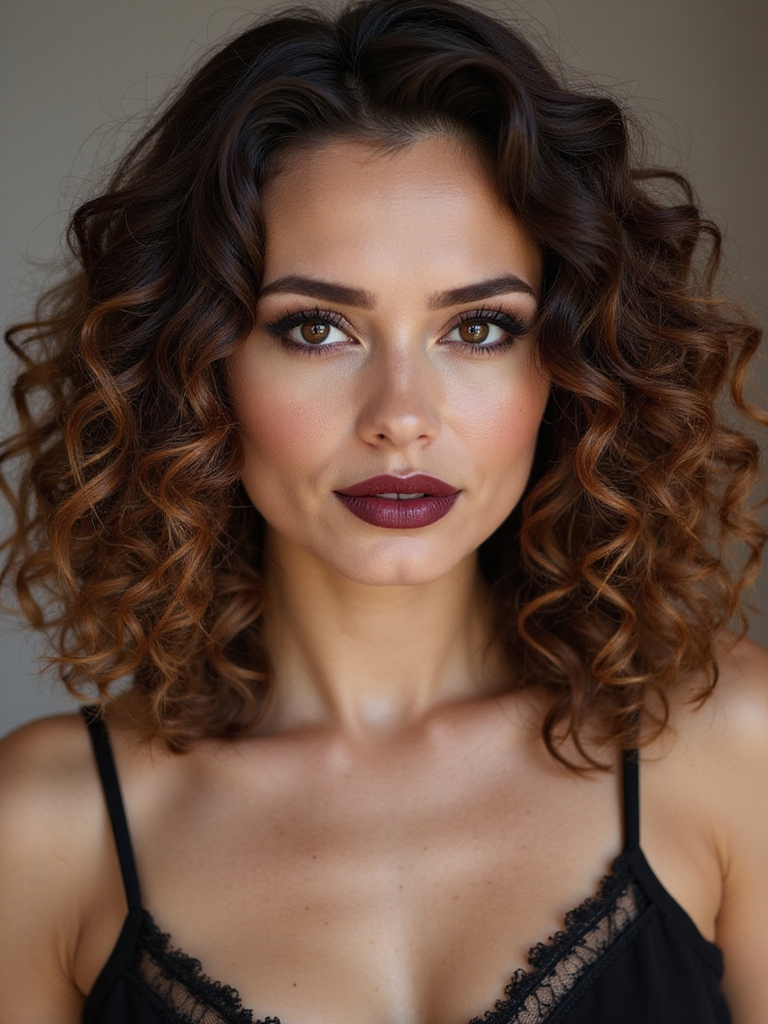 curly lob with undercut
