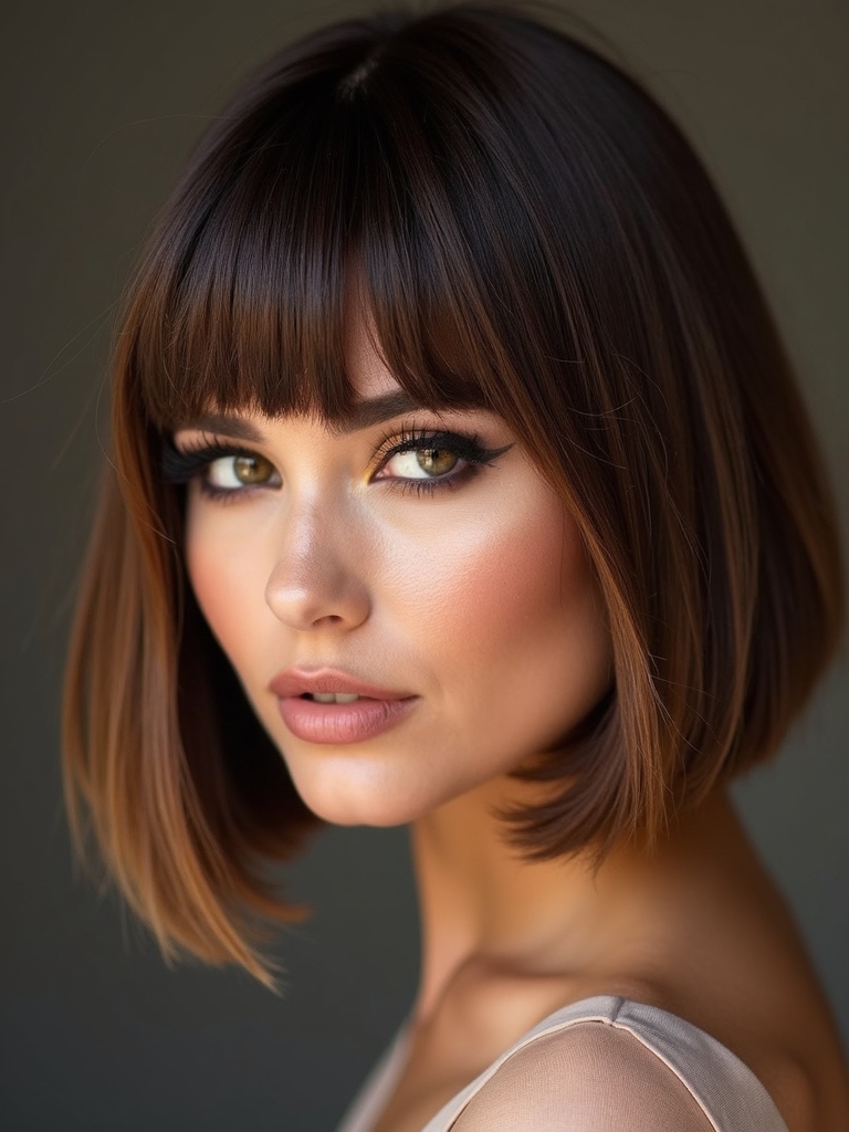 curtain banged long bob pixie