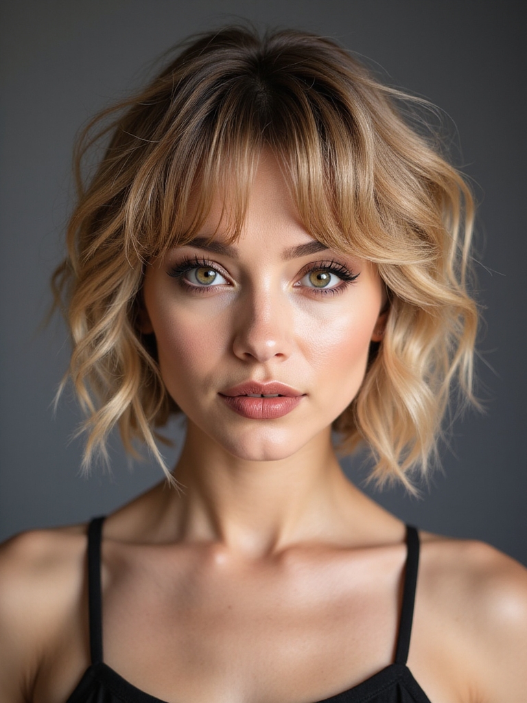 curtain bangs shag face framing