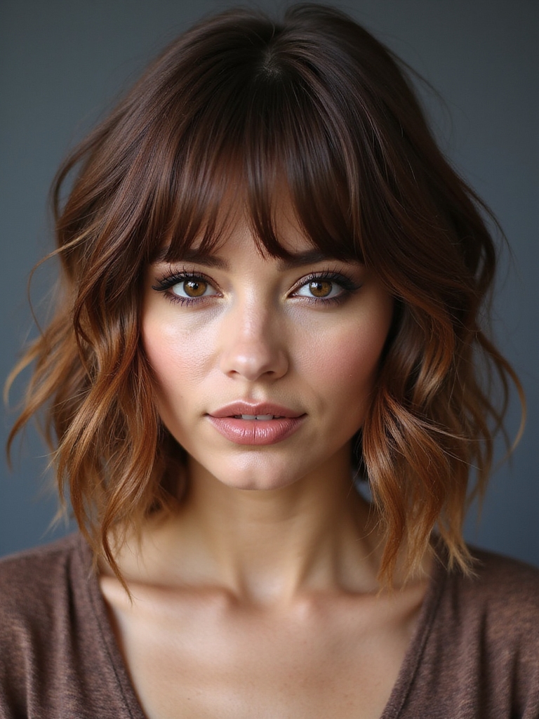 curtain bangs with face framing layers