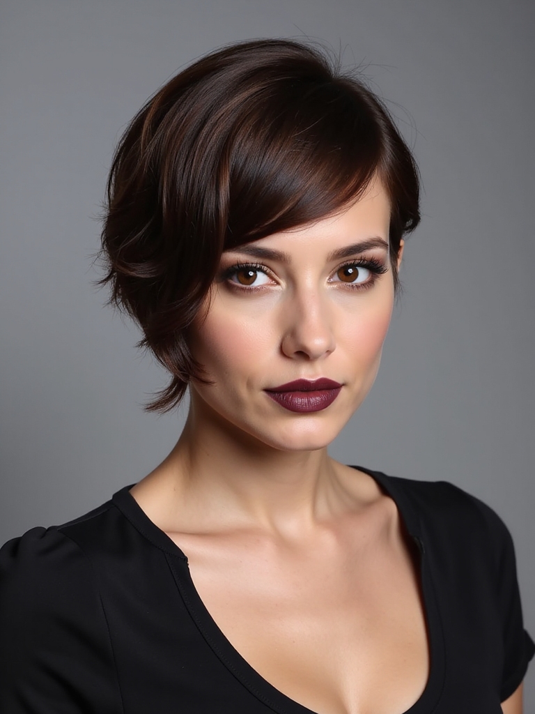 daring textured asymmetrical pixie bob