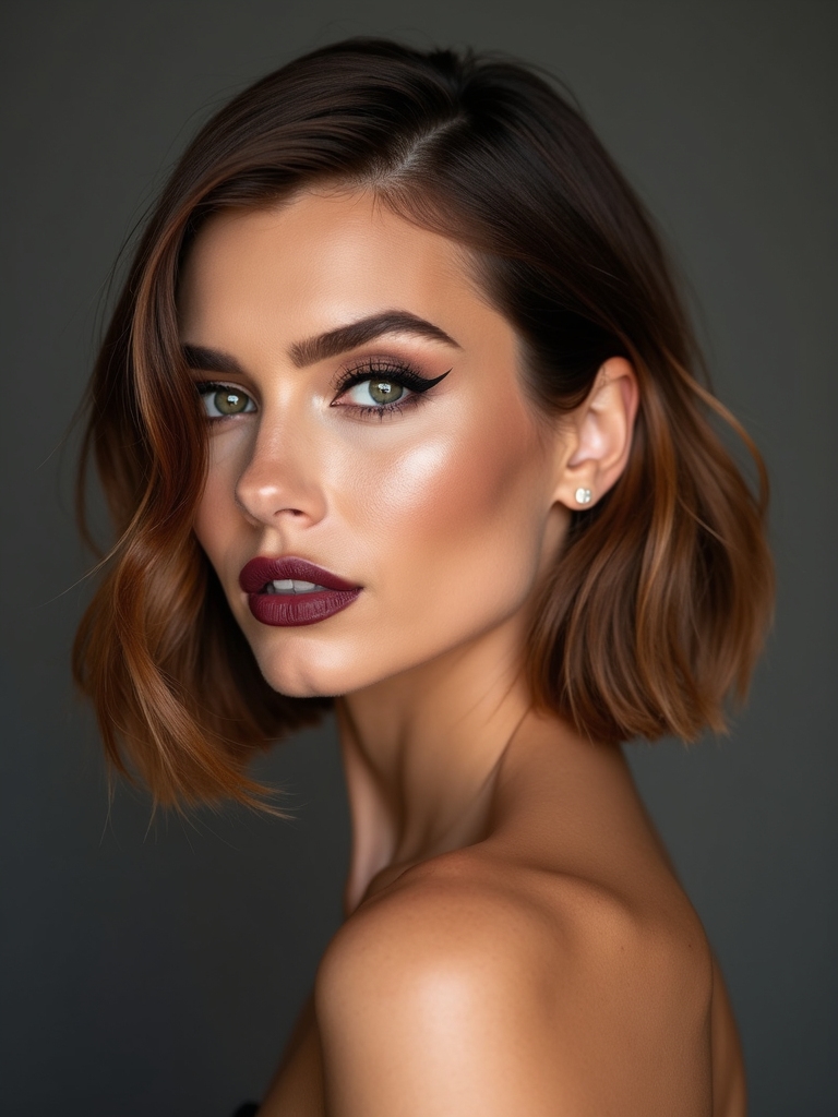 deep side part knotless bob