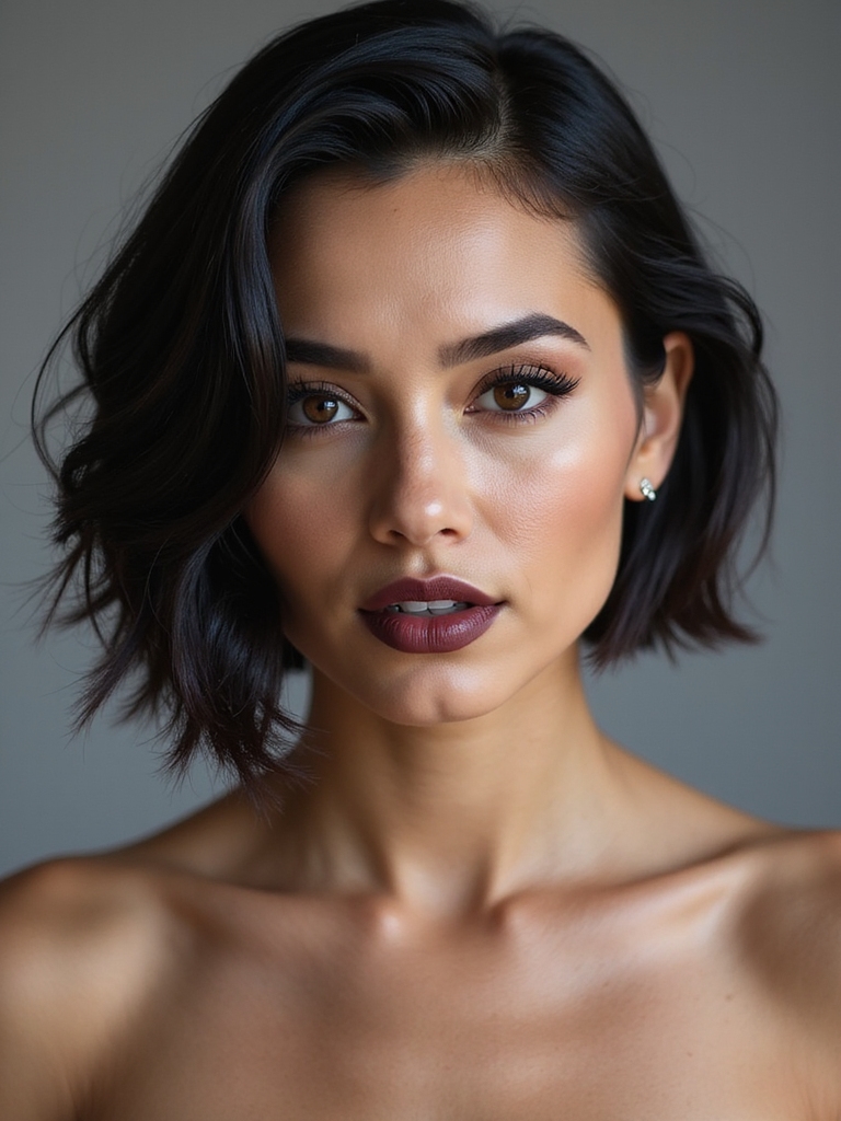 deep textured razored bob