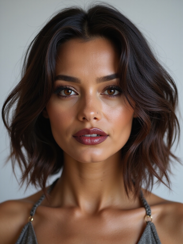 delicate cornrows framing textured bob