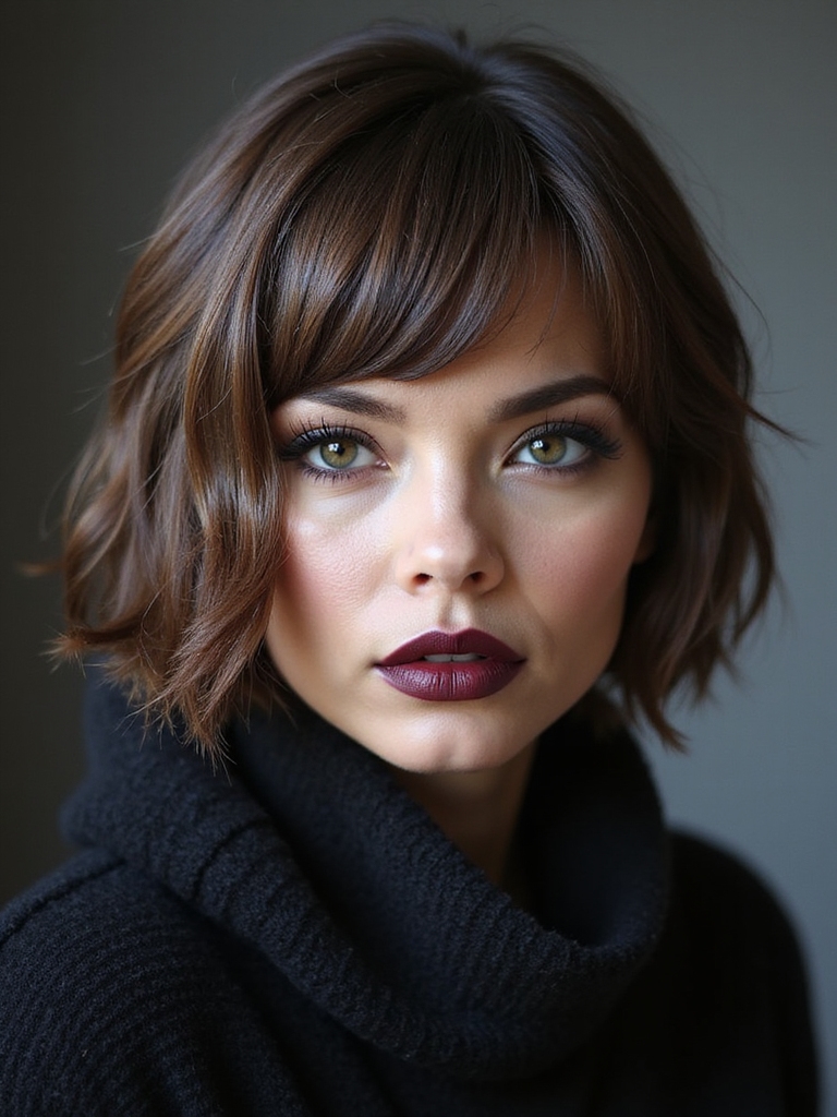 edgy asymmetrical textured bob