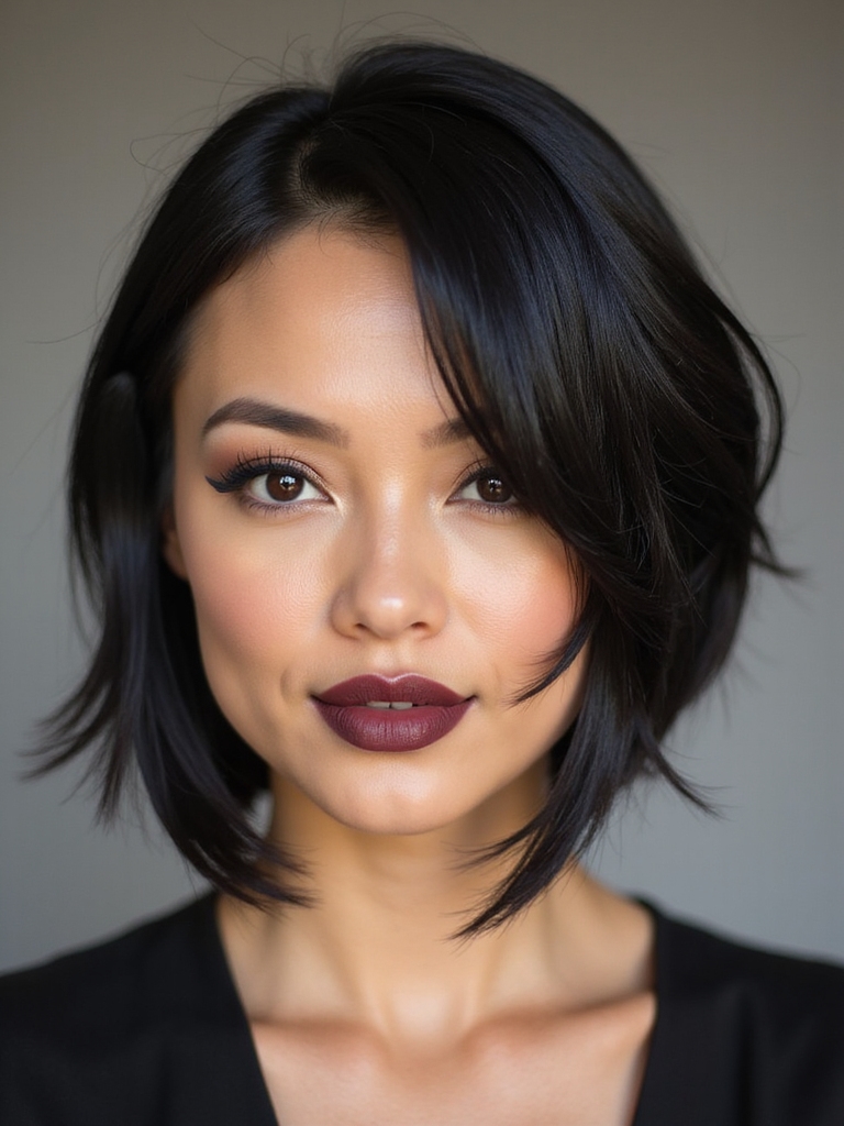 edgy asymmetrical textured microbob
