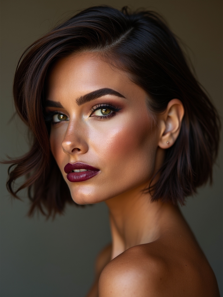 edgy sleek jawline defining bob