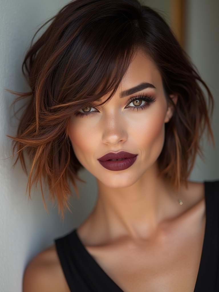 edgy textured asymmetrical bob