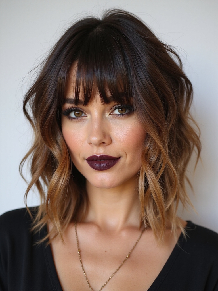 edgy textured long bob