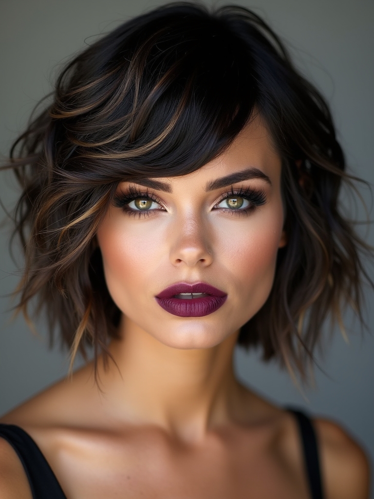edgy textured short shag mullet