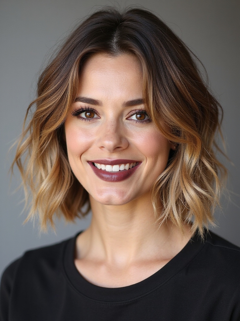 effortless textured messy bob