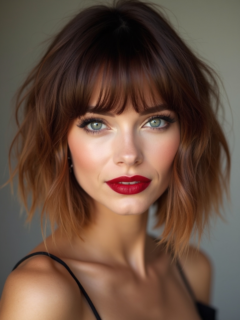 effortless tousled asymmetrical bob