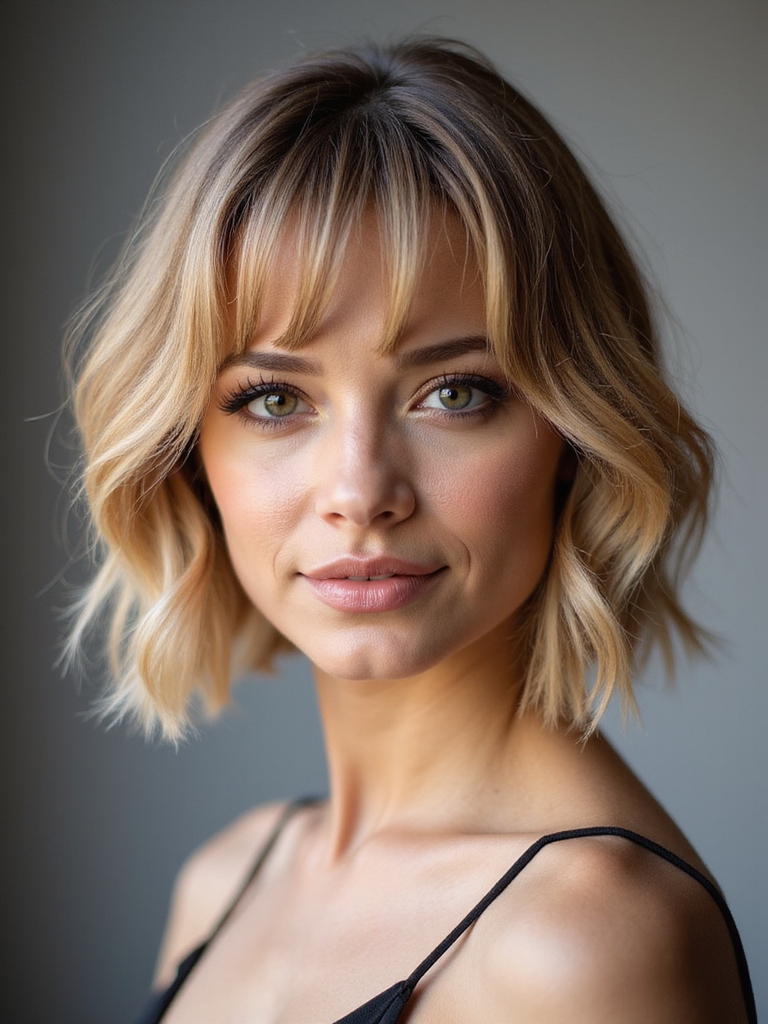 face framing bangs add dimension