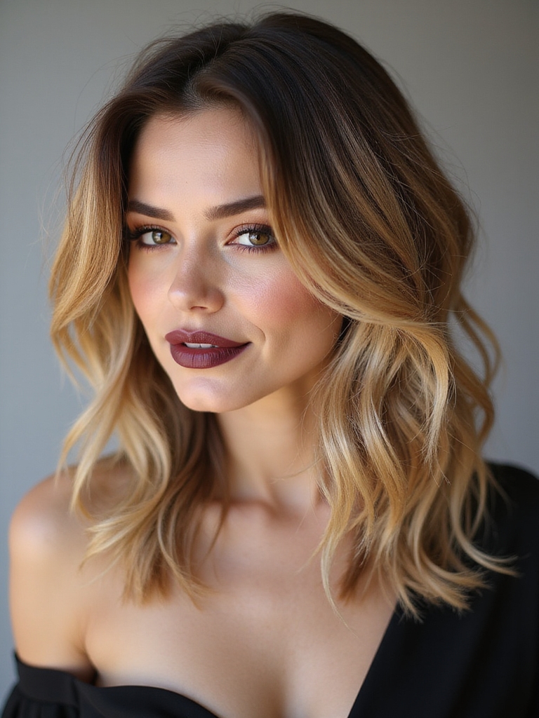 face framing textured long bob