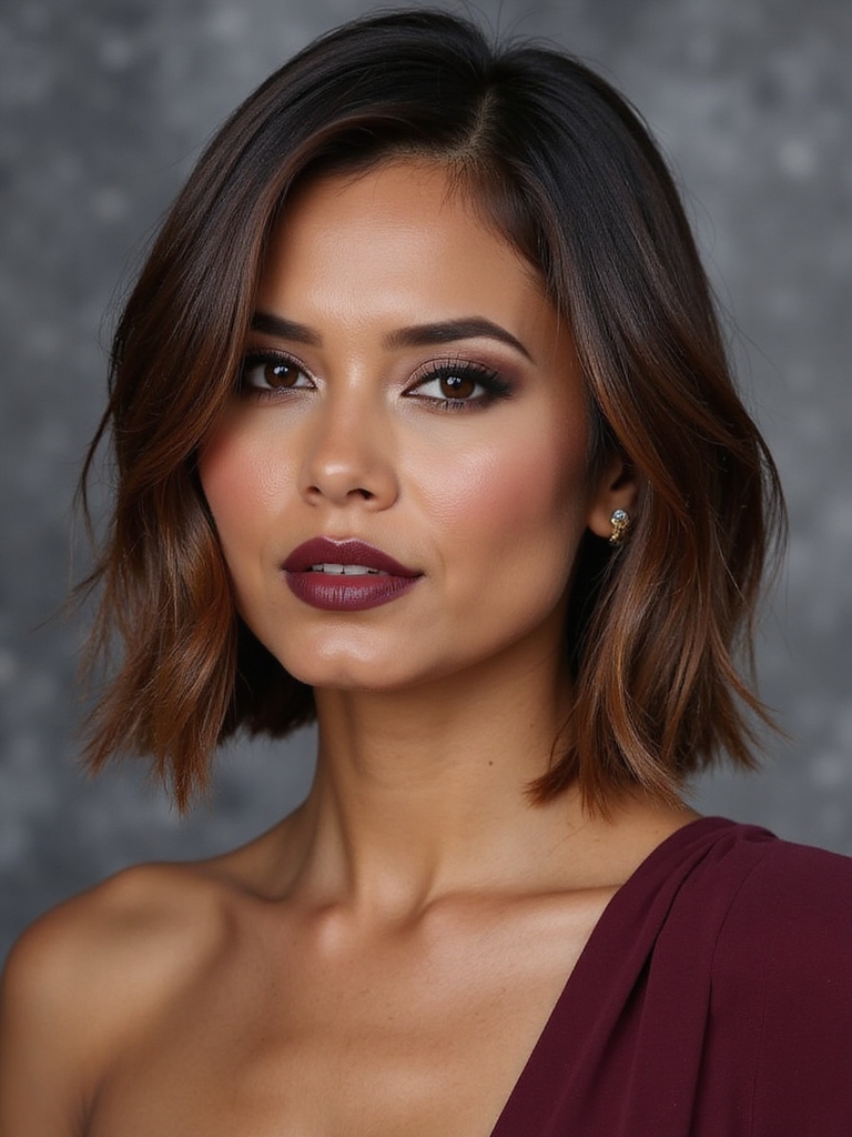 face mapped graduated deep side bob