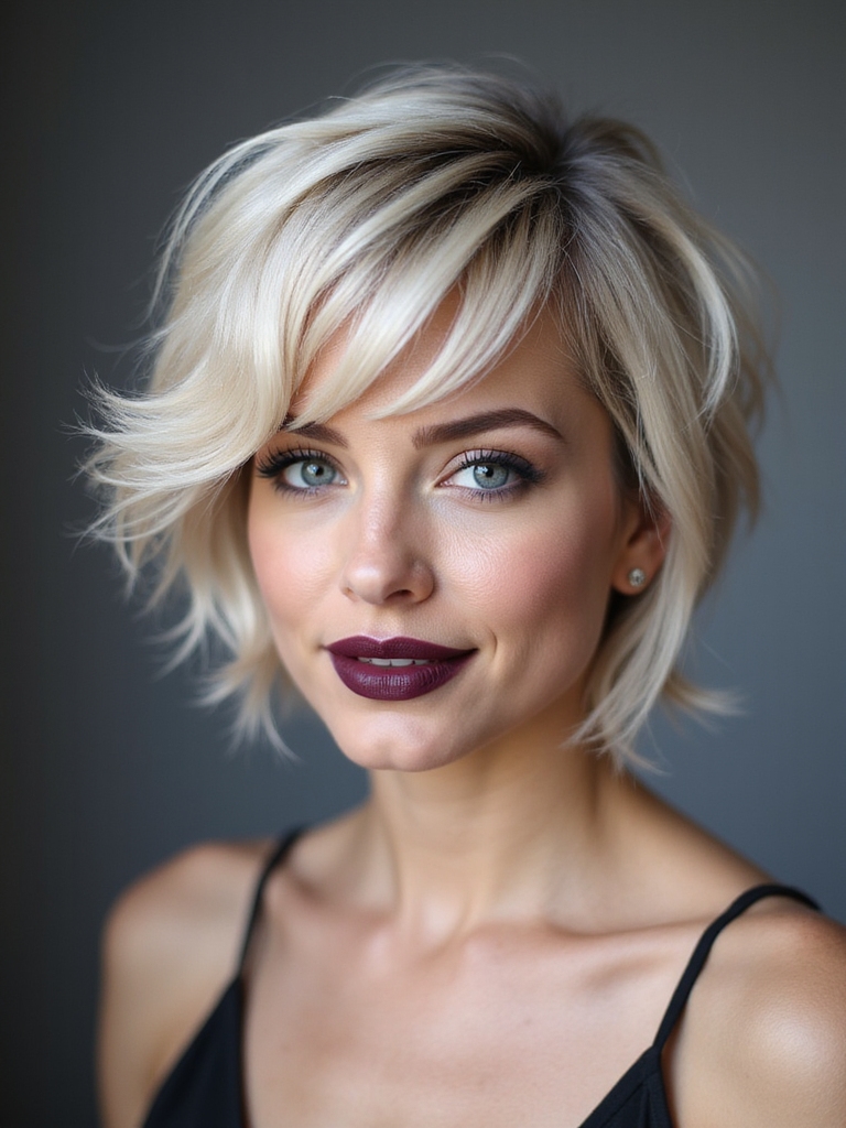 feather light textured shag pixie