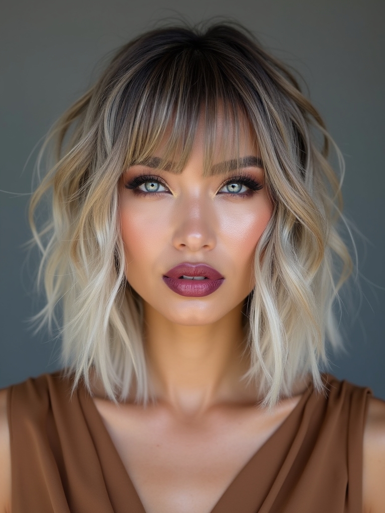 feathered piecey butterfly bob