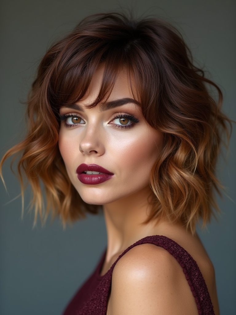 feathered shaggy bob style