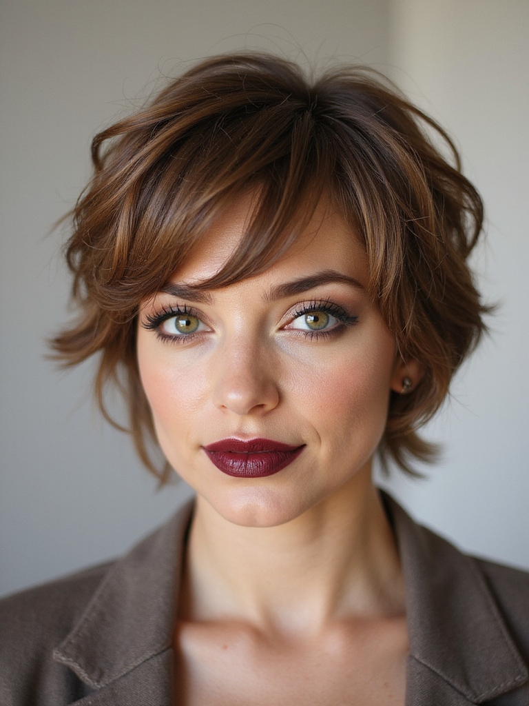 feathered wispy face framing bangs