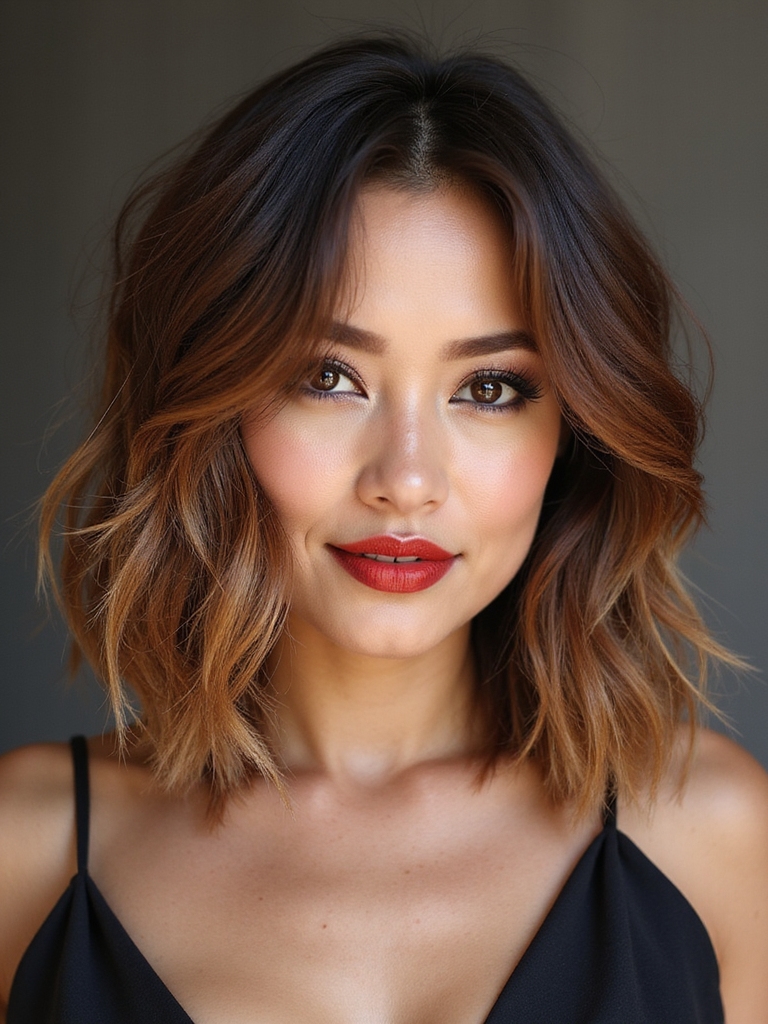 flattering choppy bob transition