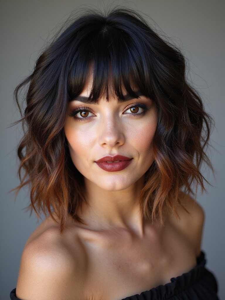 glamorous sculpted shag mullet
