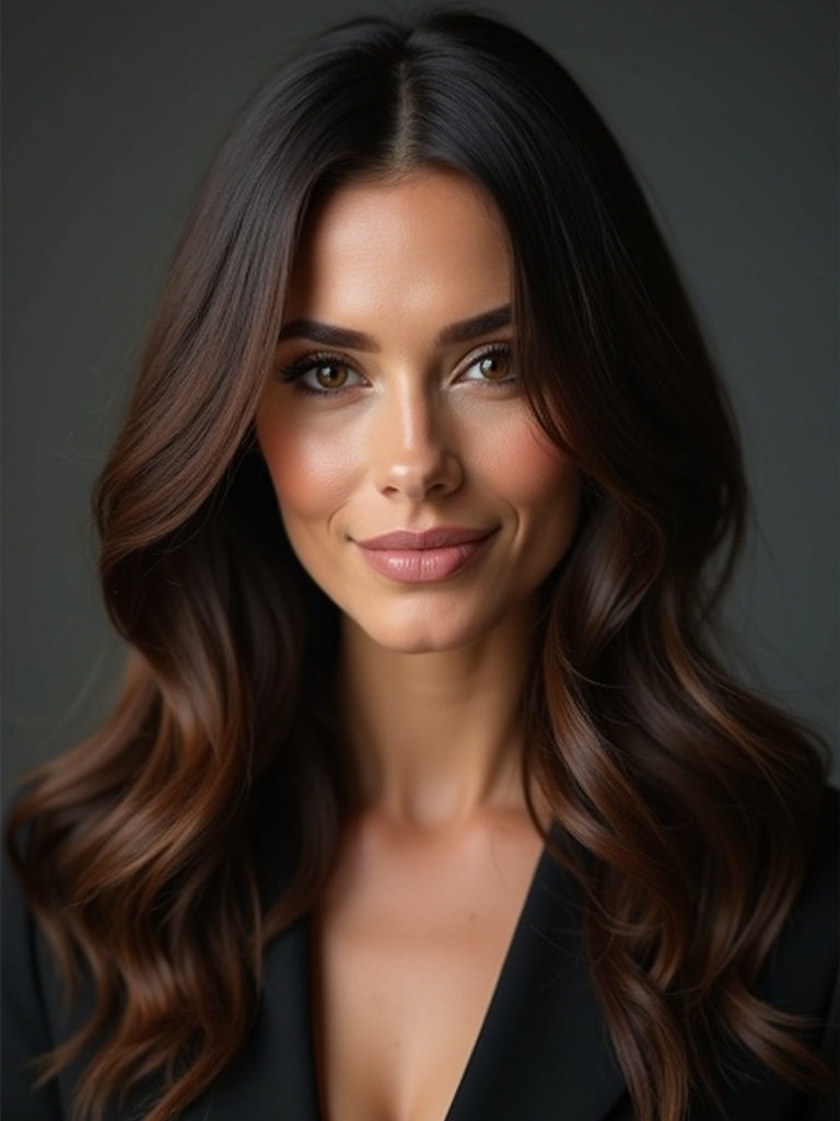 glossy deep side part lob