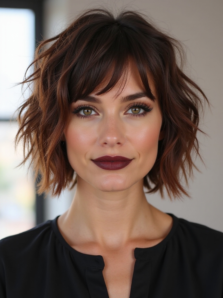 gradual textured face framing layers