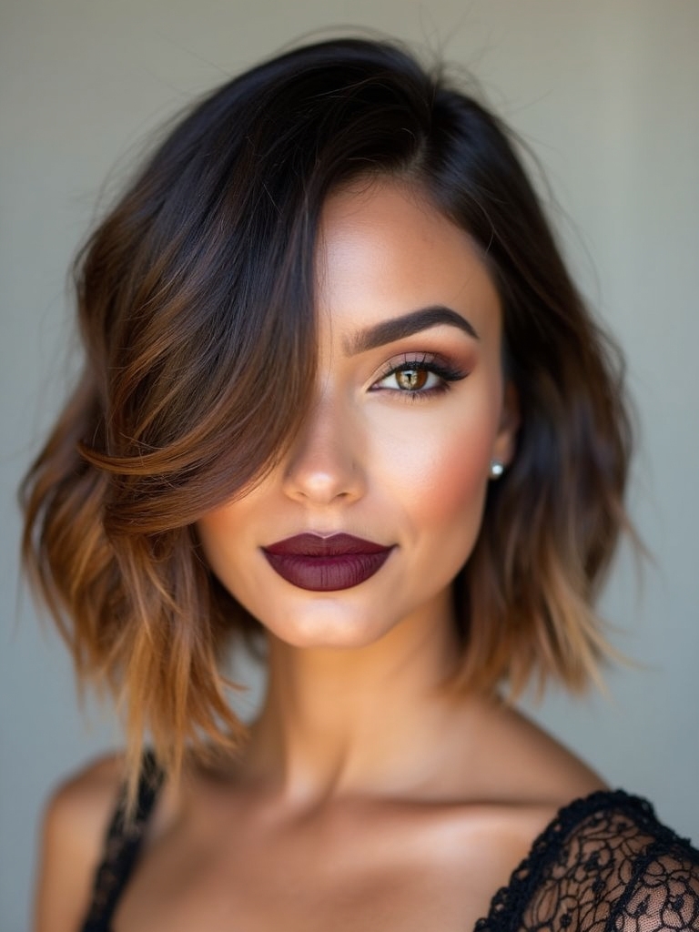 graduated lob with ombre