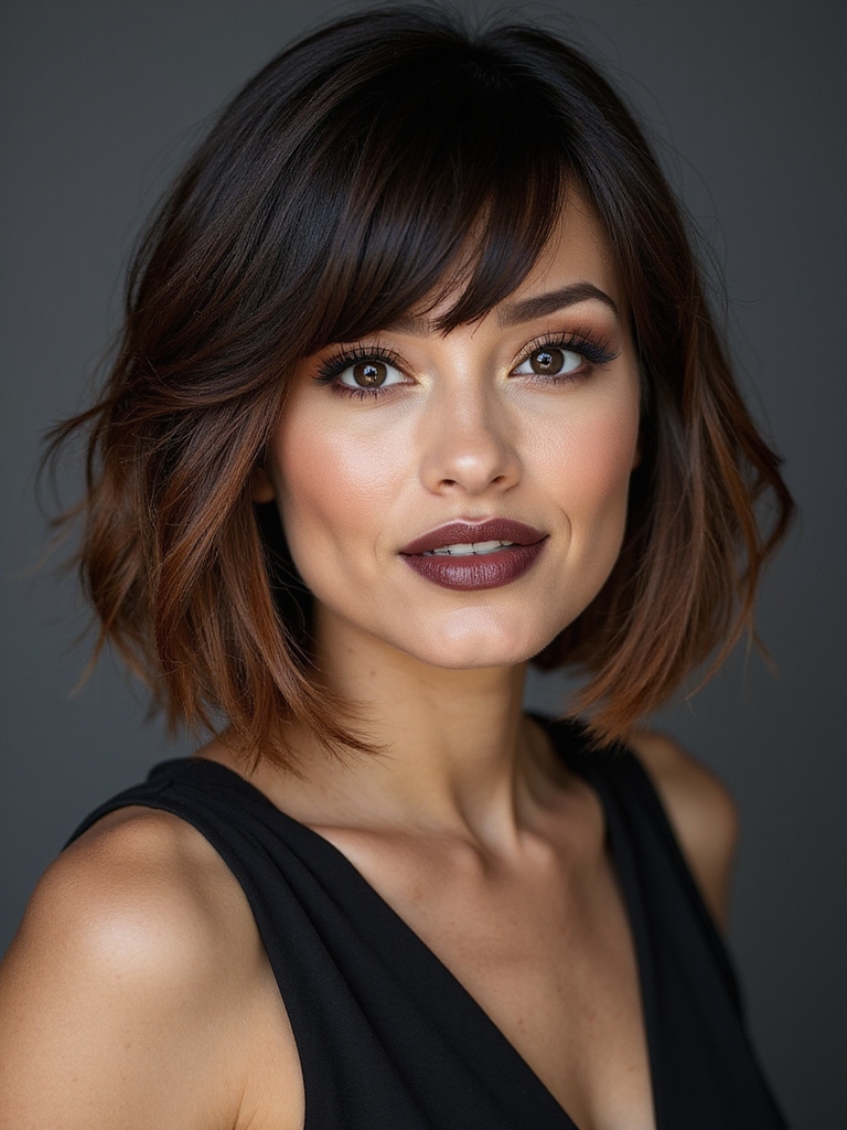 inverted bob with bangs