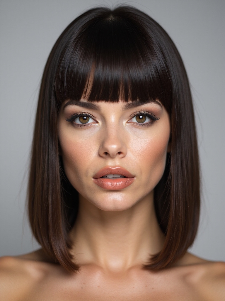 jaw grazing glossy layered lob