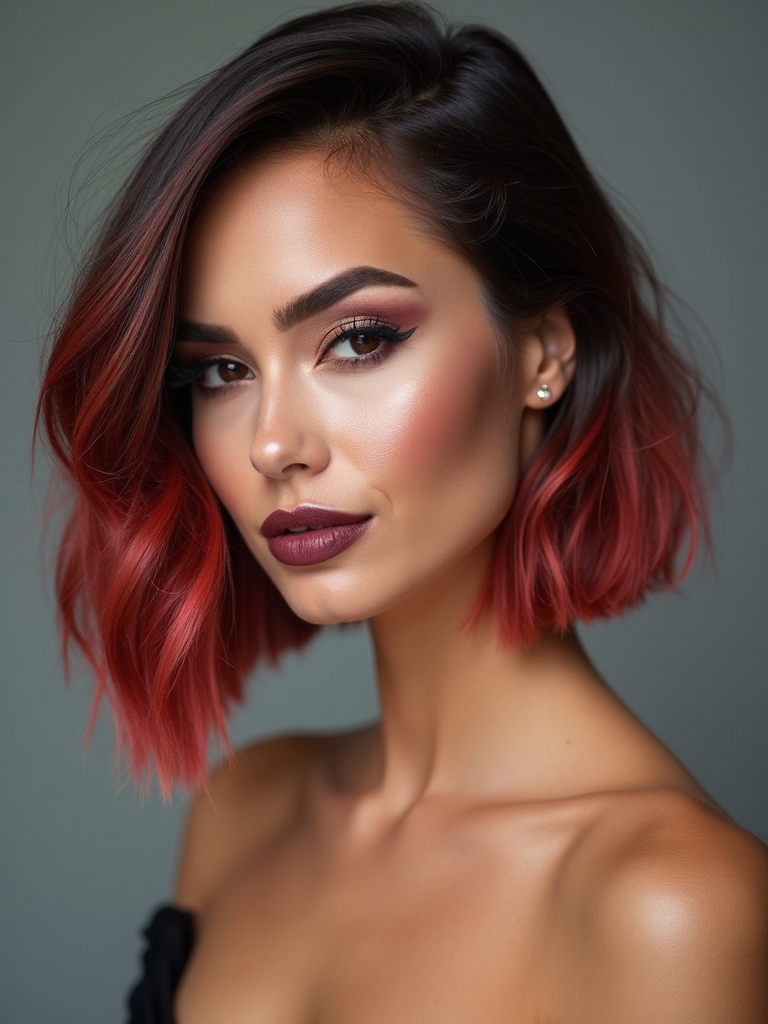 jewel toned inverted bob