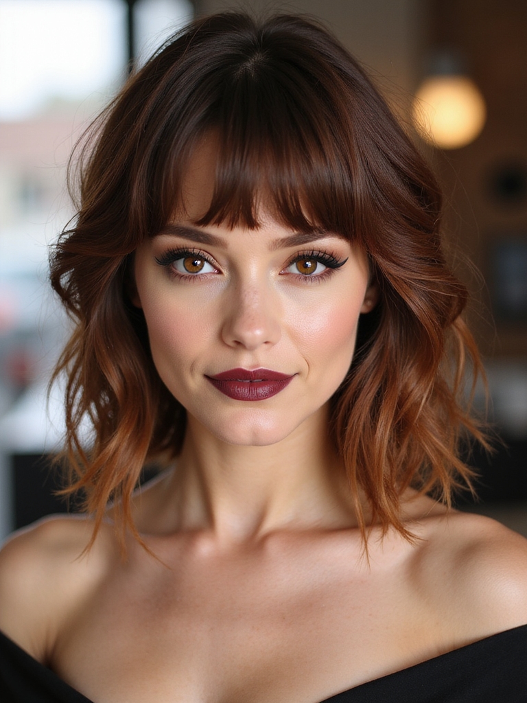 layered bangs widen long faces