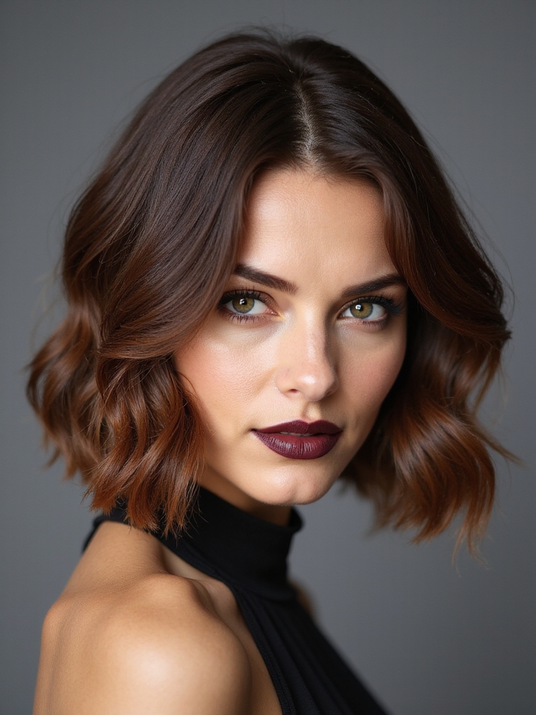 layered bob lifting thick hair