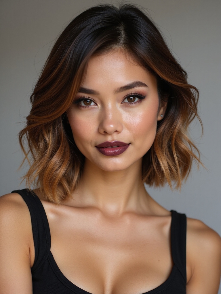 layered bob with framing