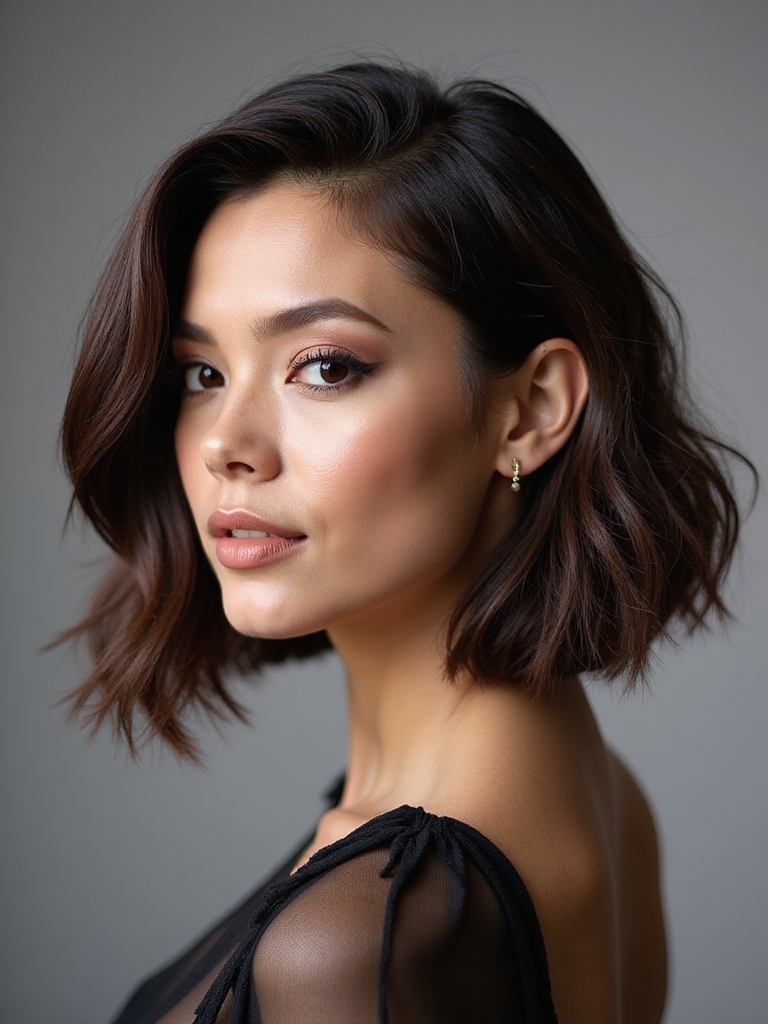 layered bob with sweep