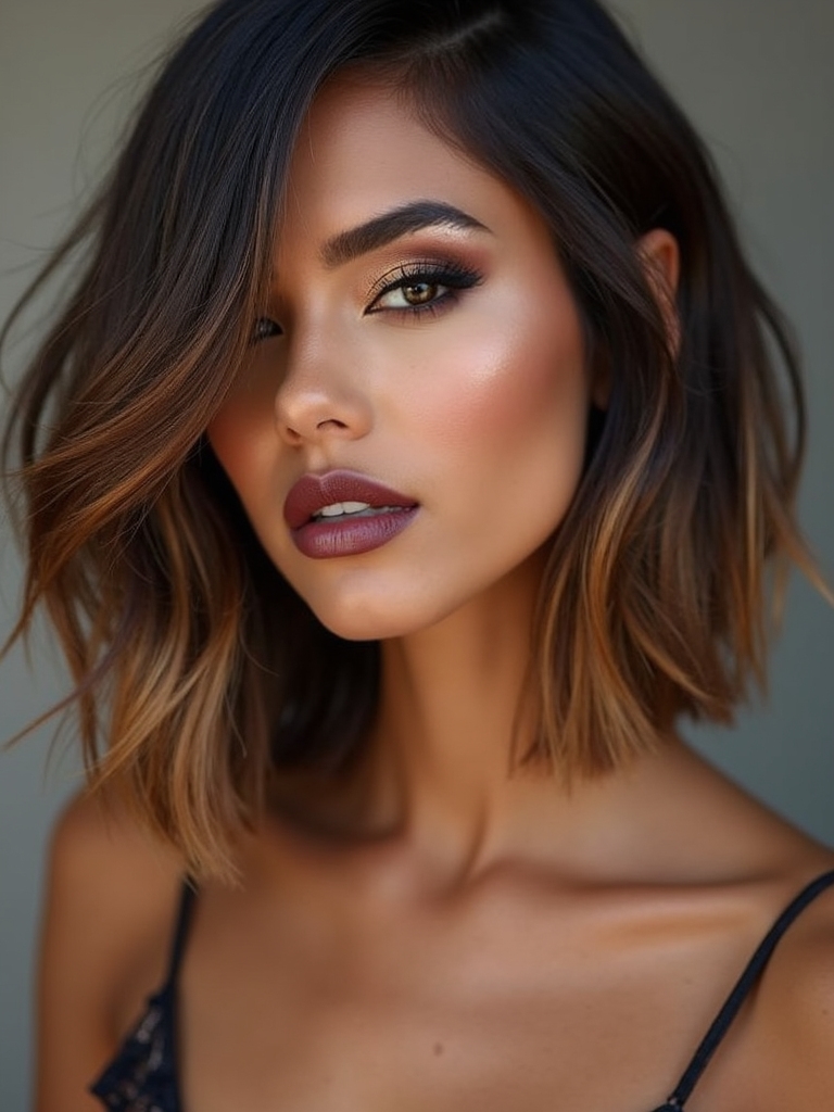 layered chunky textured bob