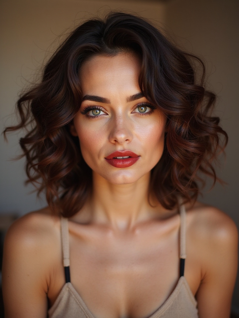 layered french bob curls