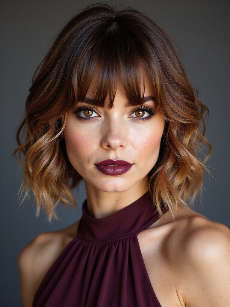 layered french bob feathered bangs