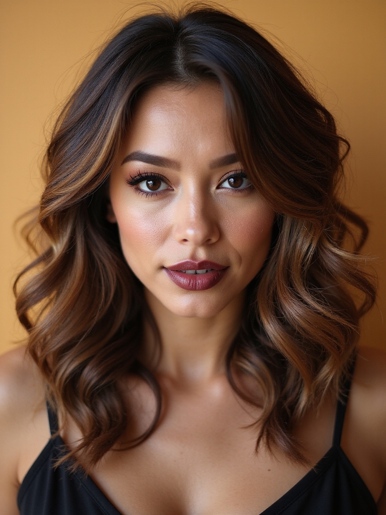 layered lob enhances curl shape