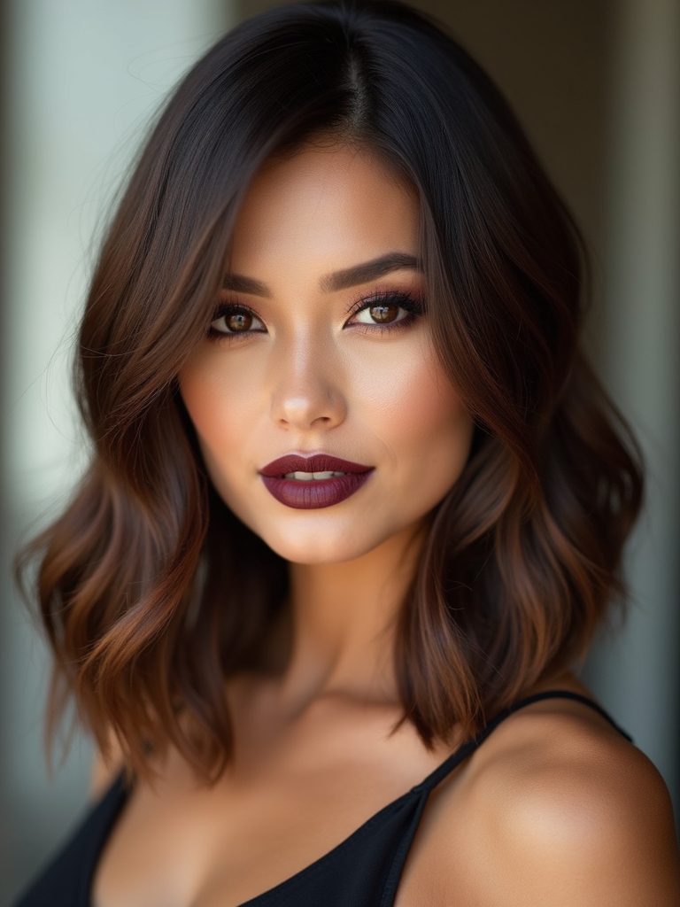 layered long chocolate bob