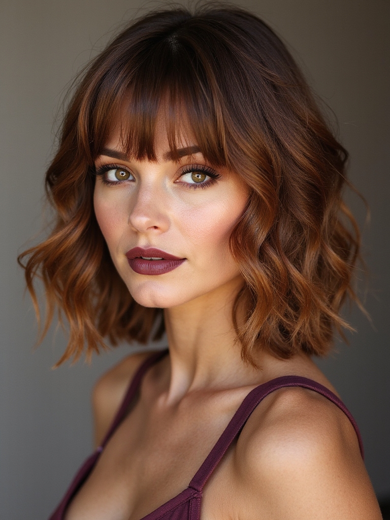 layered shag with bangs