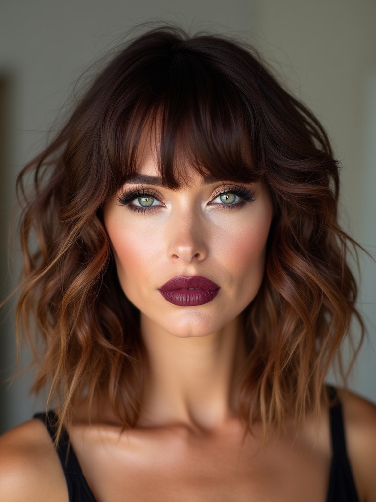 layered shag with bangs