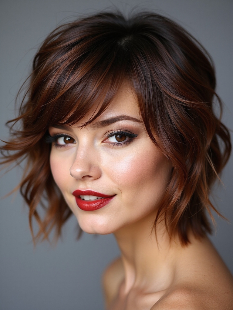 layered textured face framing volume