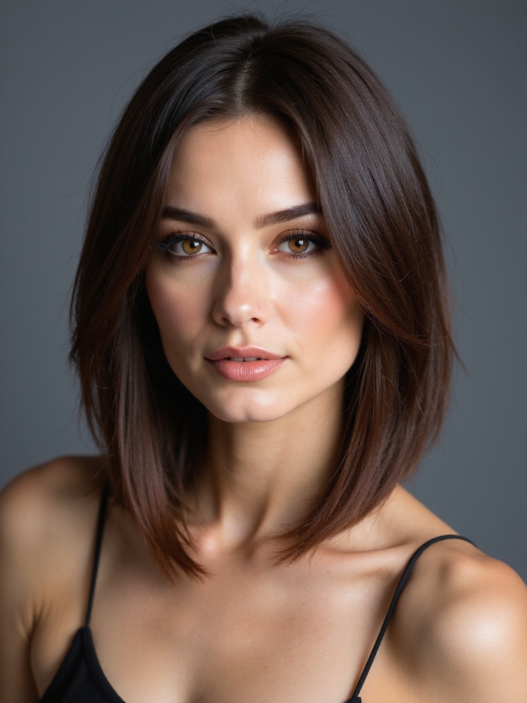 long bob deep side part