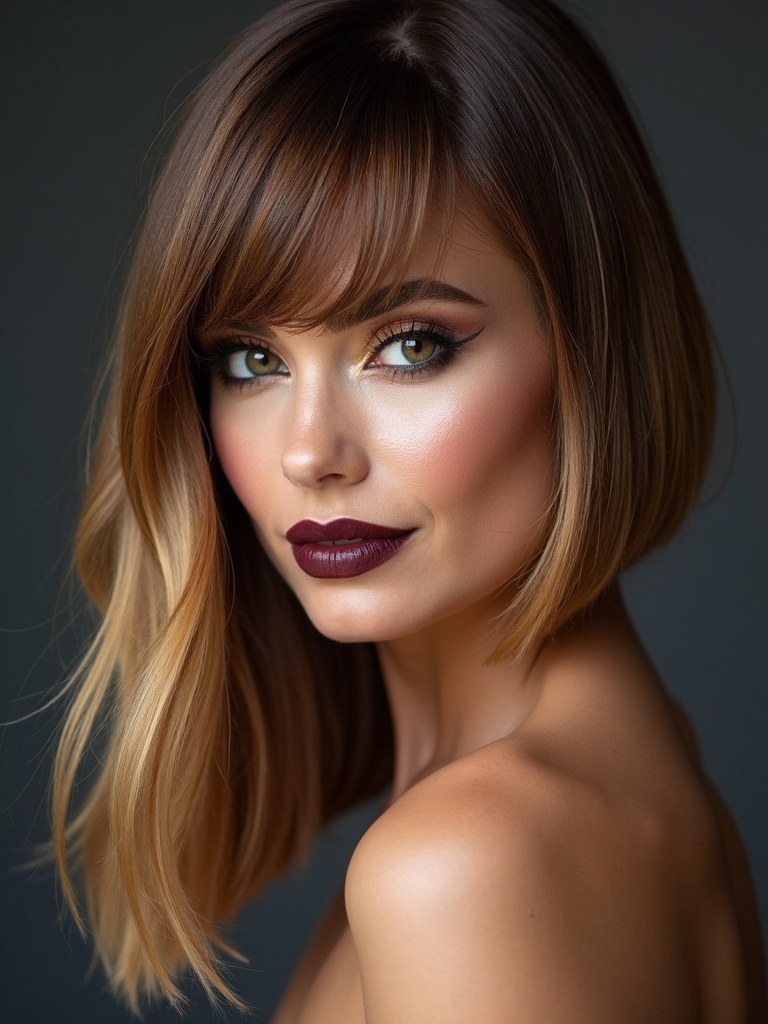 long inverted bob bangs