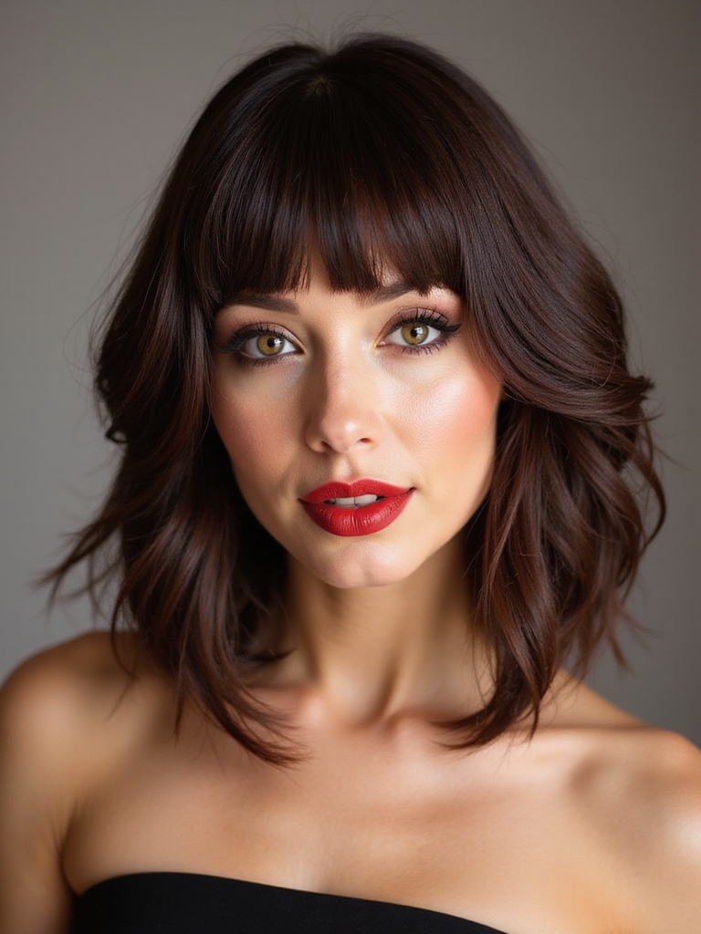 long inverted bob curtain bangs