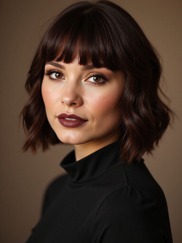 long side swept textured bob