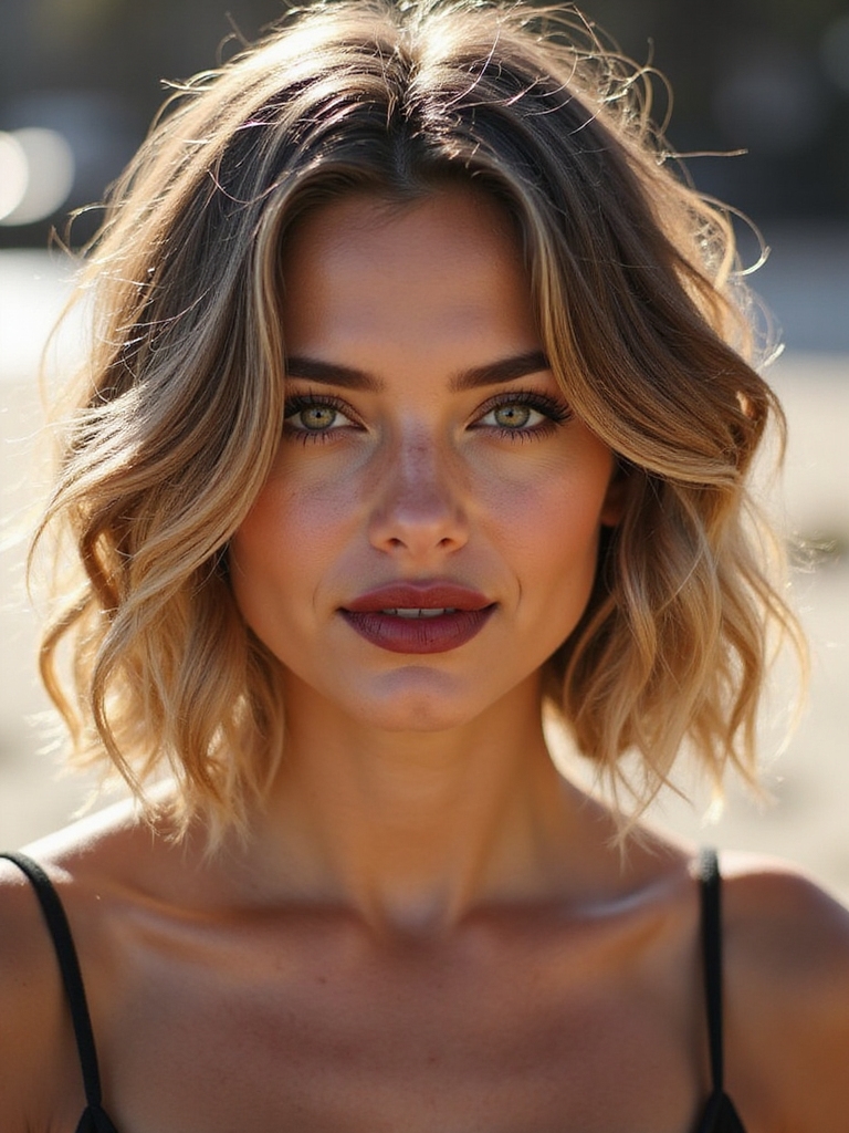 loose beachy waves with braids